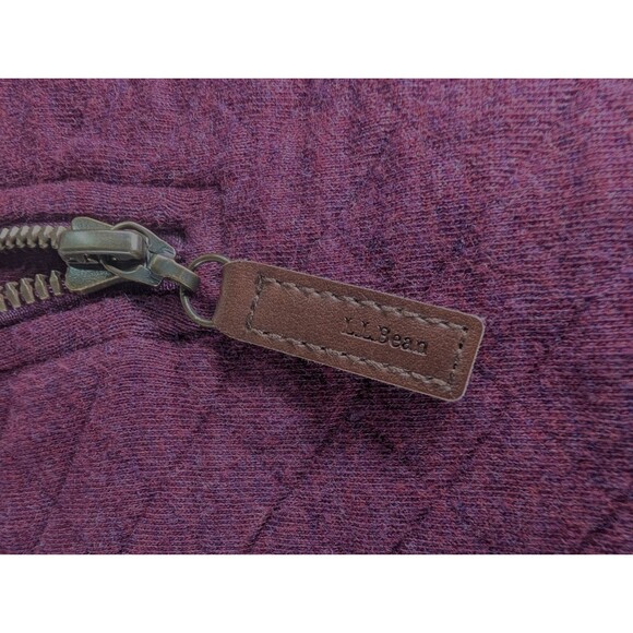 L. L. Bean Women's Quilted Quarter-Zip Pullover in Deep Wine Burgundy Size XL - Picture 5 of 13